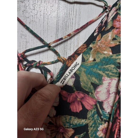 Billabong One Size Lace Back Floral Open Front Kimono - Picture 4 of 5